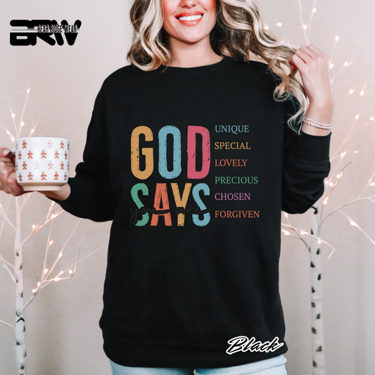 'God Says, You Are' Faith Crewneck Sweatshirt