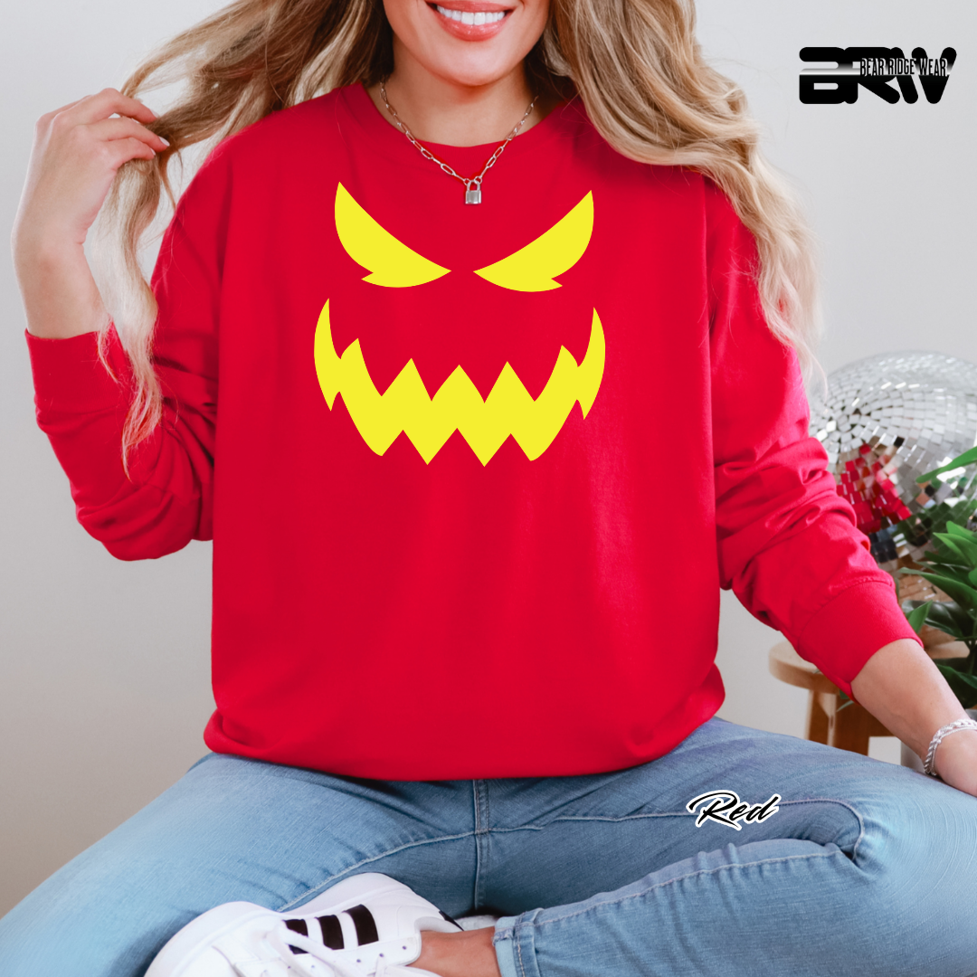 'Scary Pumpkin face' Fall Long-Sleeve Tee