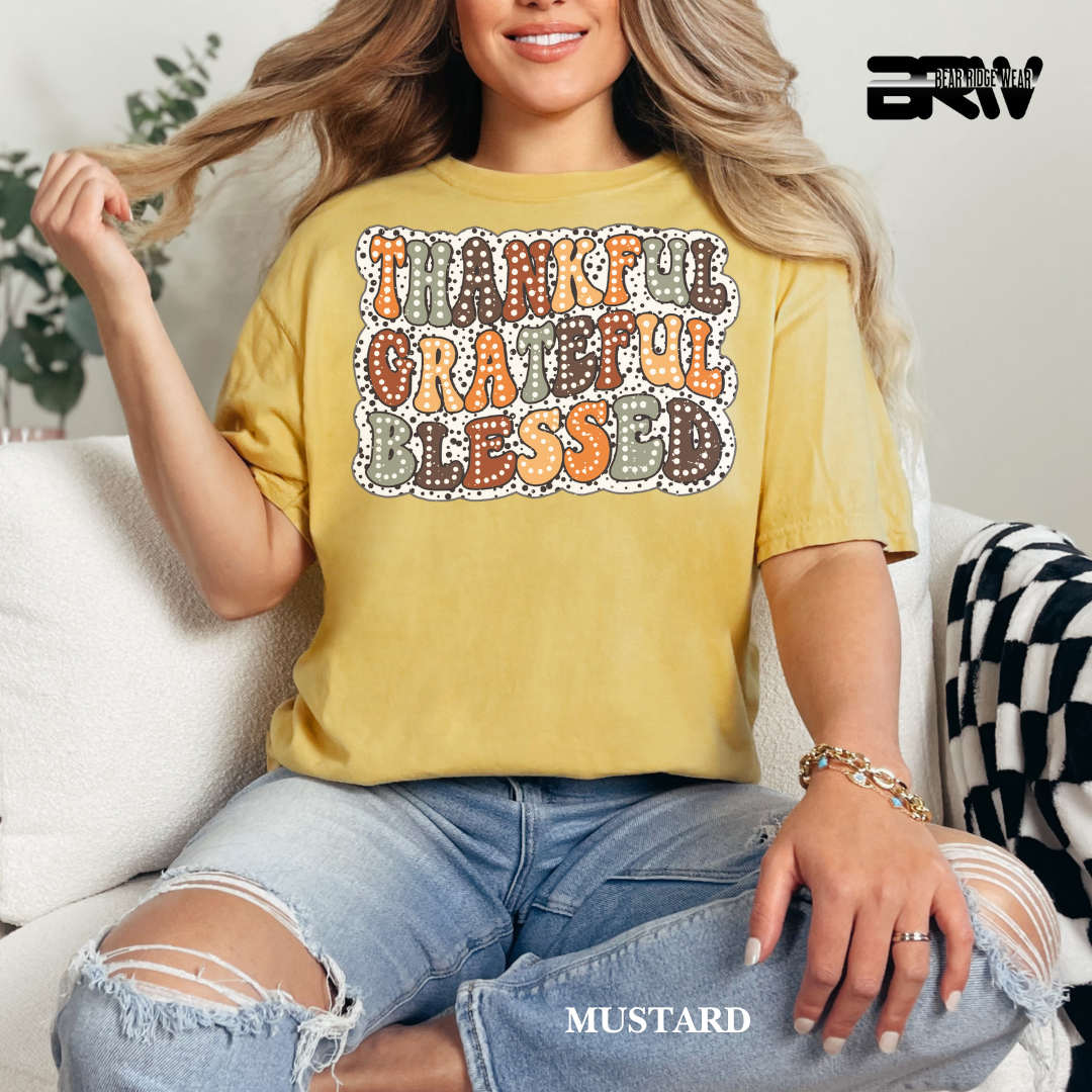 'Thankful Grateful Blessed' Fall Tee