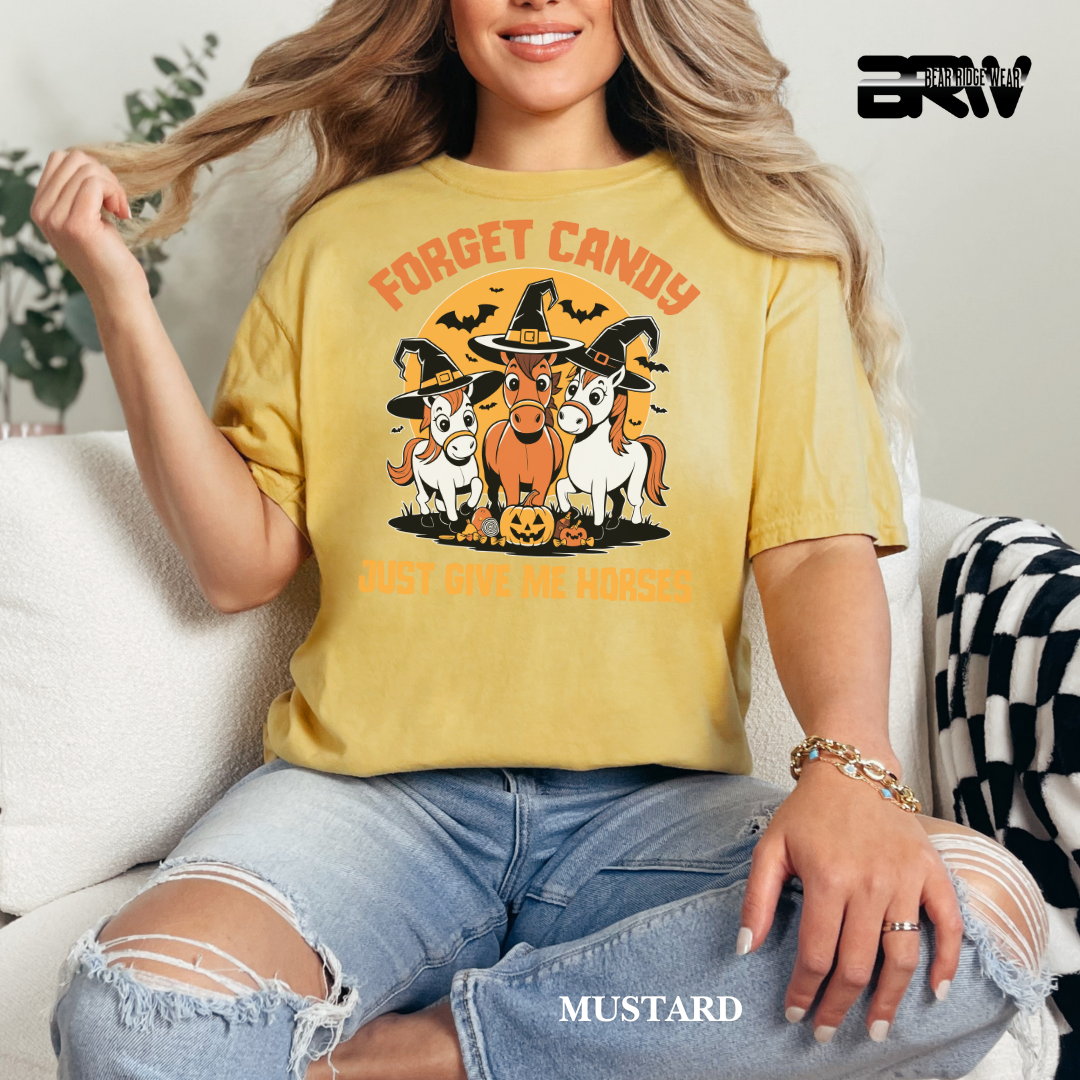'Forget Candy-Horses' Fall Tee