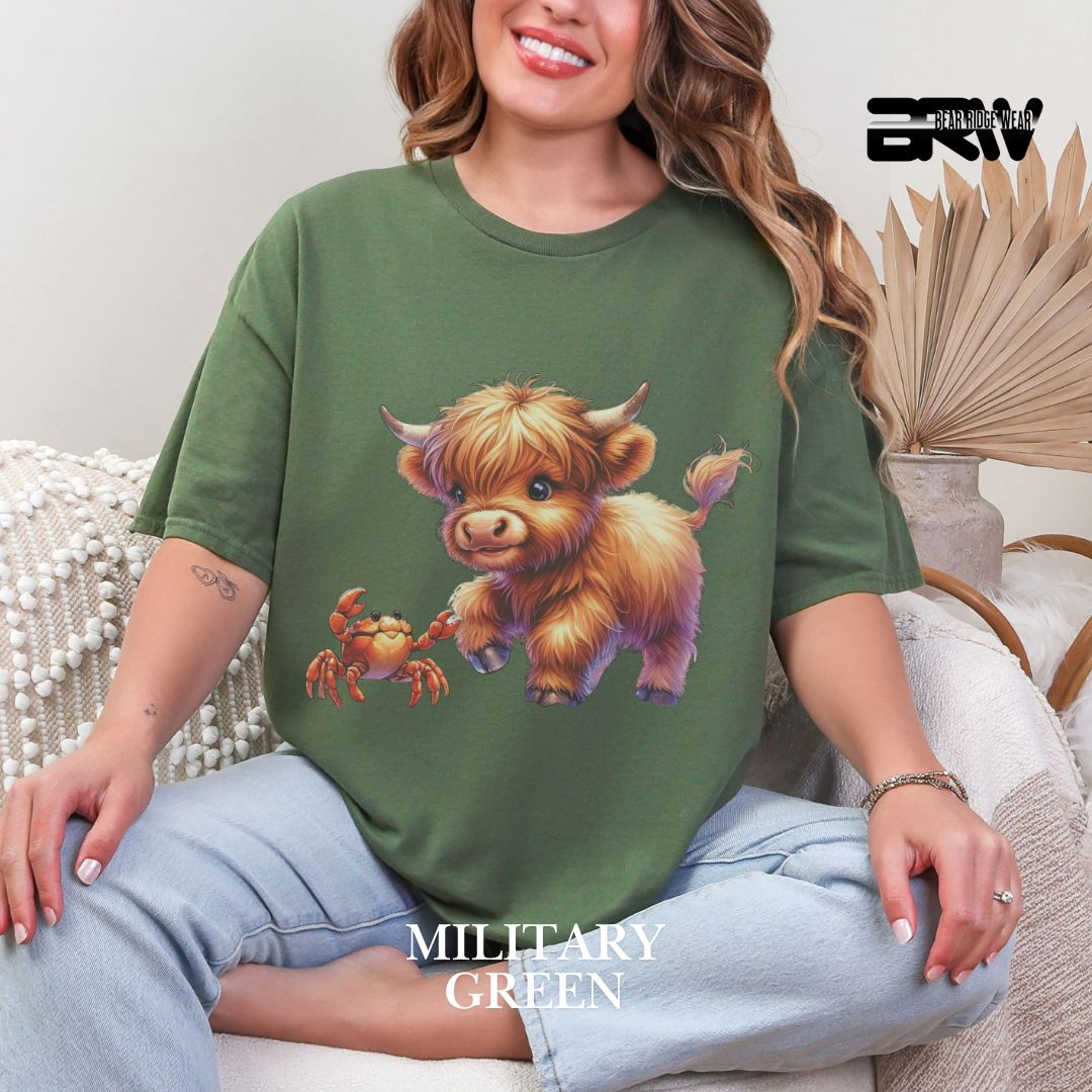'Highland Cow-Crab' 2 Summer Tee