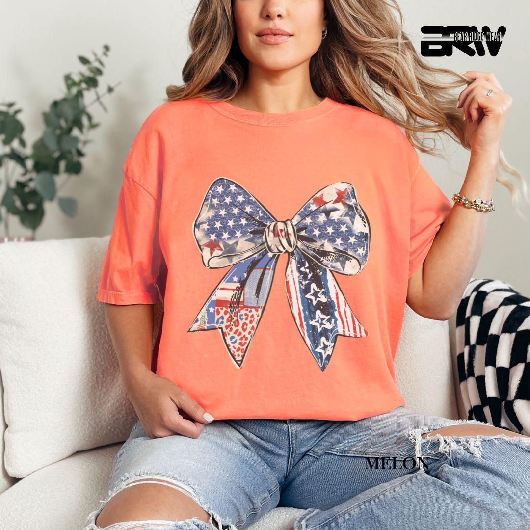 Bow- Patriotic Tee