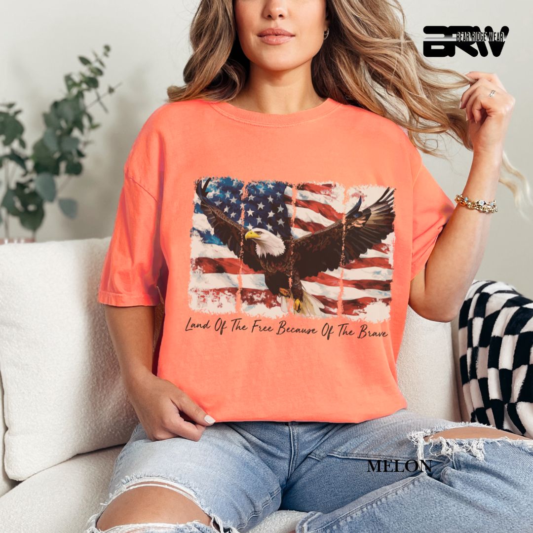 Land Of The Free-Eagle- Patriotic Tee