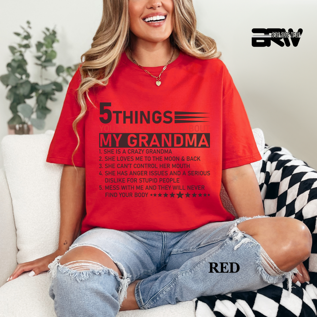 "5 Things About Grandma" Everyday Tee