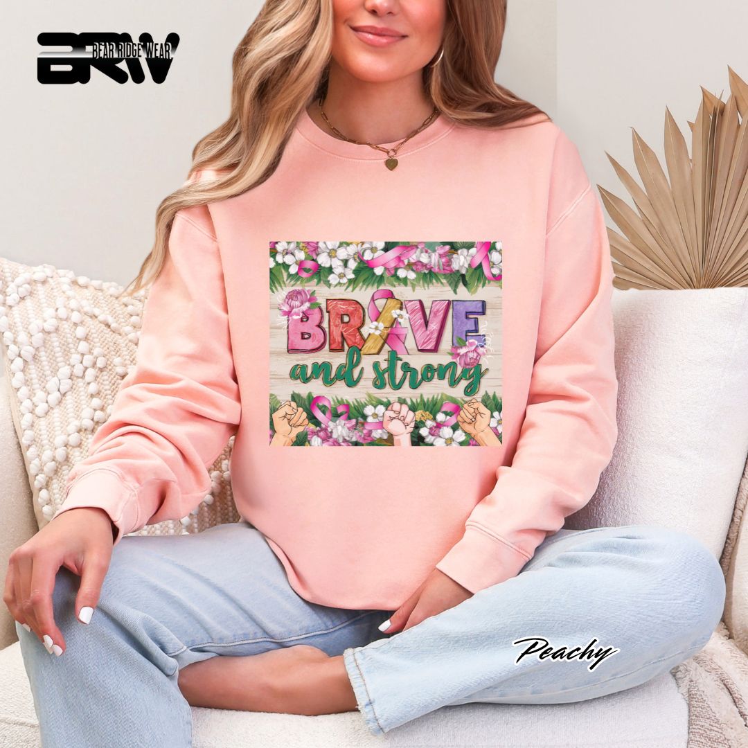 'Brave And Strong' Awareness Crewneck Sweatshirt