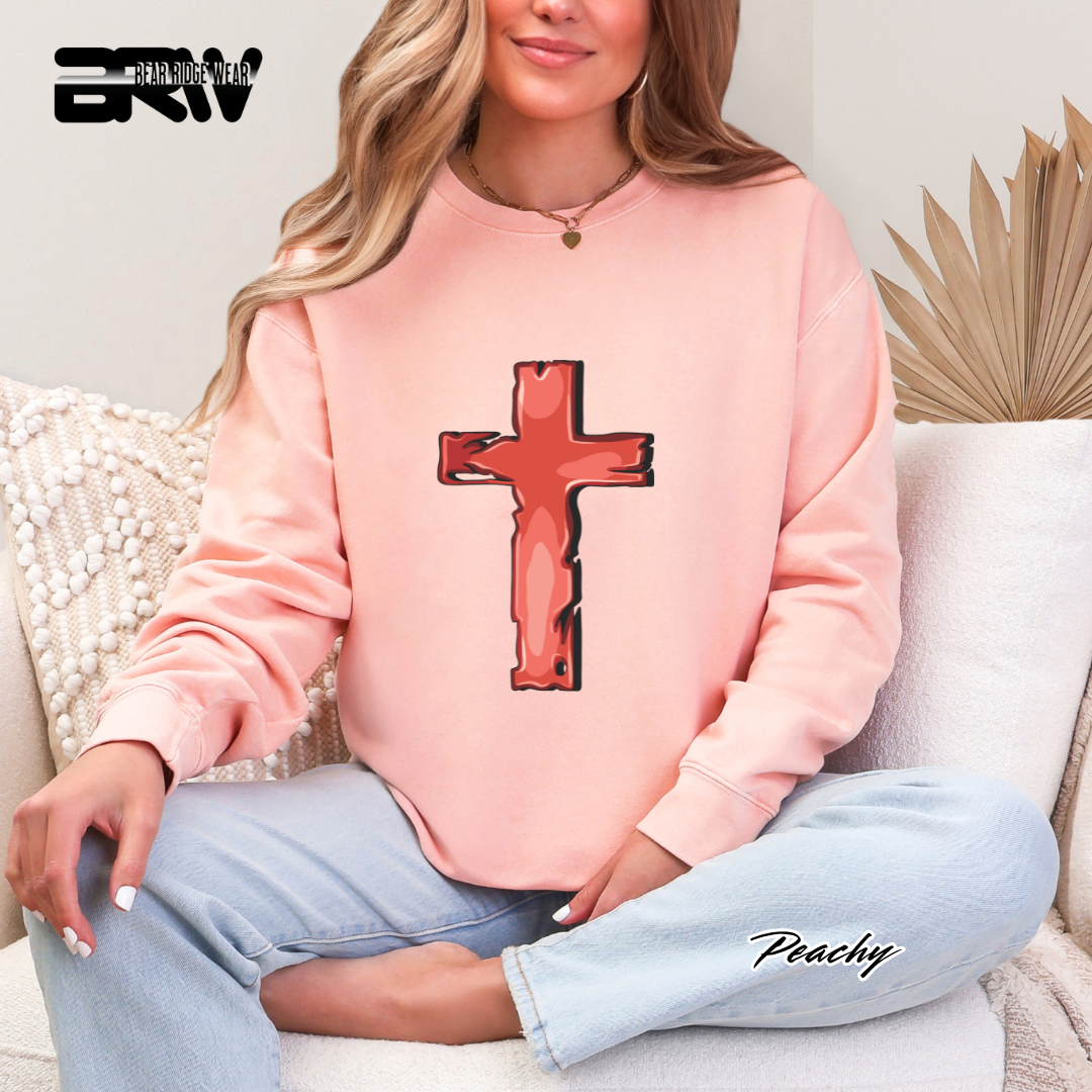 'Rugged Cross' Faith Crewneck Sweatshirt